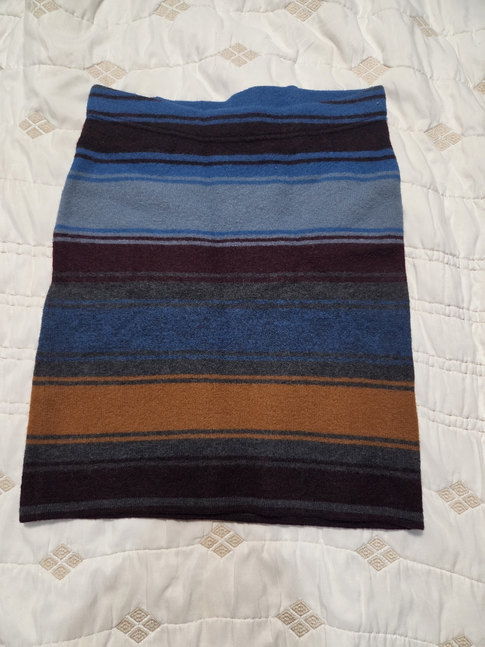 Toad&Co Striped Blue, Brown & Maroon Knit Pencil Skirt Size XS